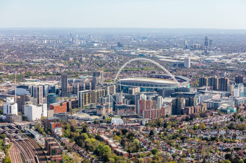 Aerial view of Wembley