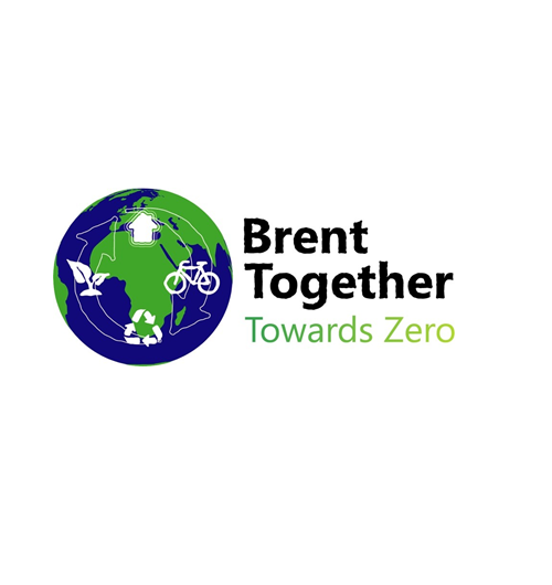 Image of a globe and the words - Brent Together towards zero