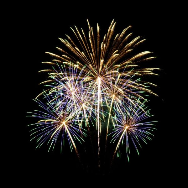 A picture of a colourful firework display