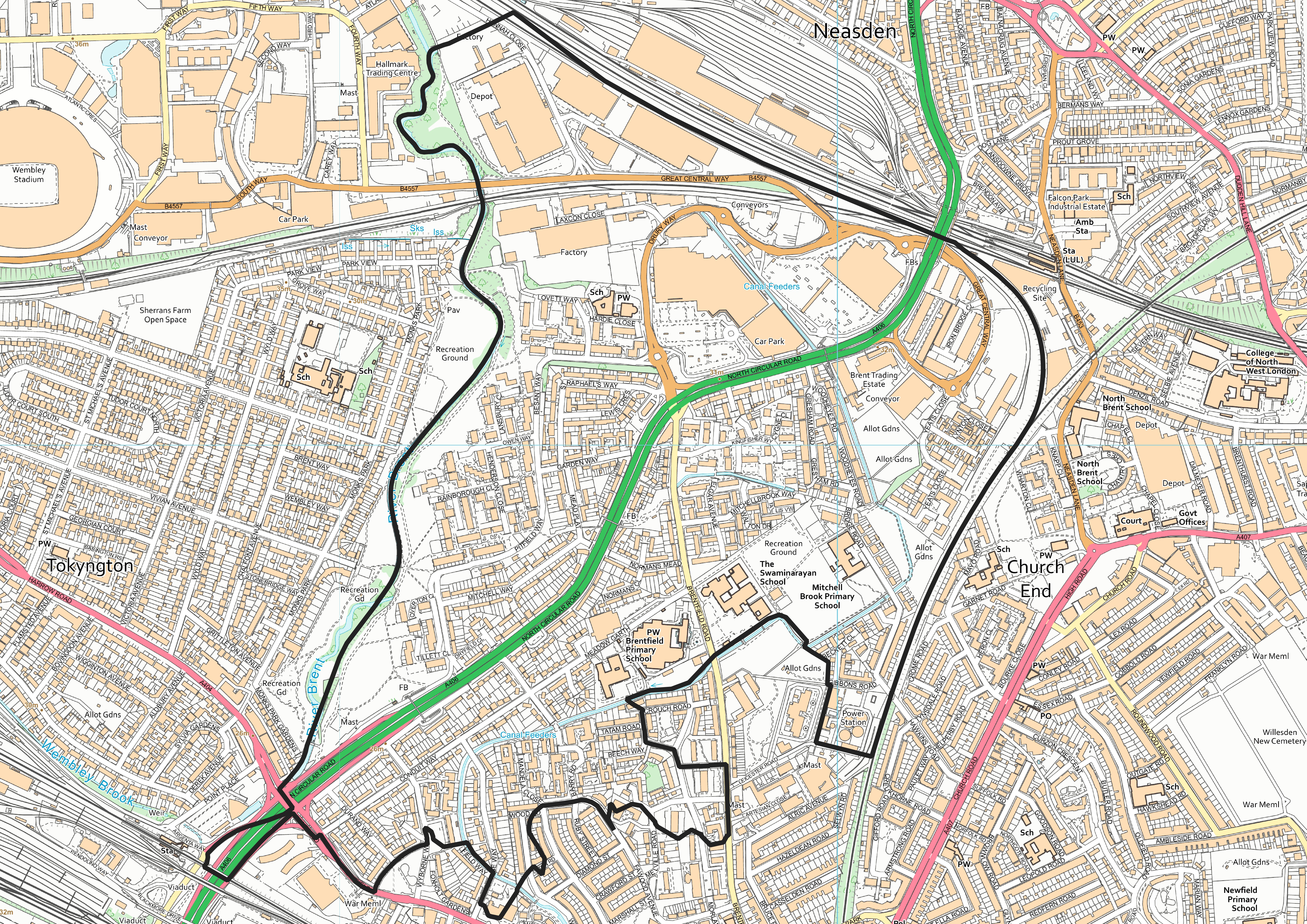 Map of St Raphs area